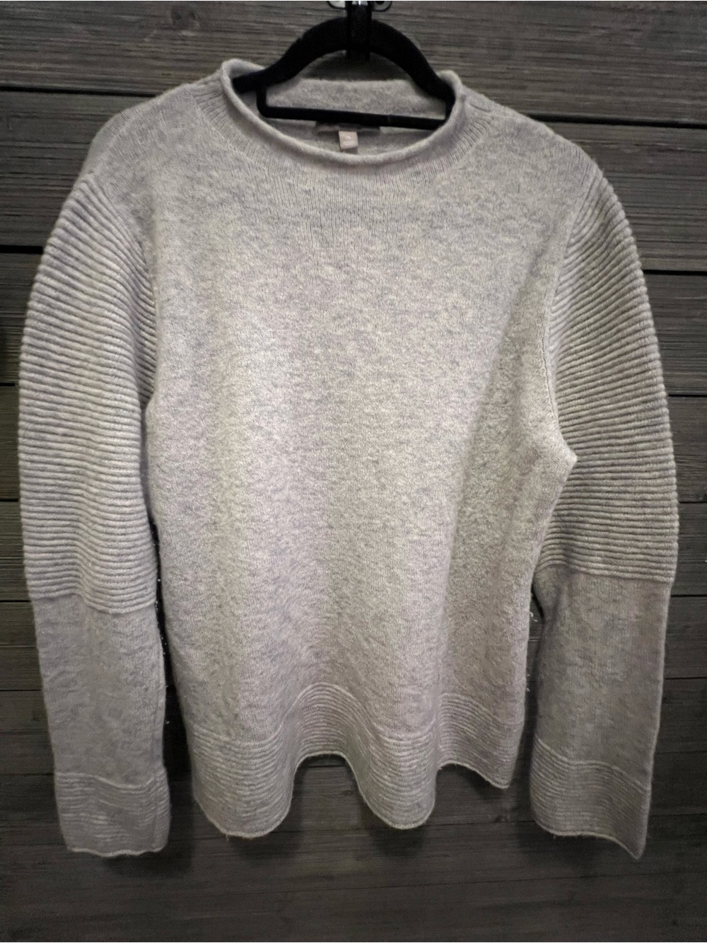 Woman's Banana Republic Wool-Alpaca Blend Ottoman Ribbed Sleeve Sweater